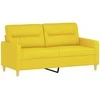Dvivietė sofa, šviesiai geltonos spalvos, 140cm, audinys