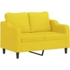 Dvivietė sofa, šviesiai geltonos spalvos, 120cm, audinys