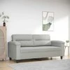 Dvivietė sofa, šviesiai pilka, 140cm, mikropluošto audinys