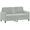 Dvivietė sofa, šviesiai pilkos spalvos, 140cm, aksomas