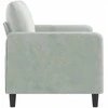Dvivietė sofa, šviesiai pilkos spalvos, 120cm, aksomas