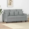 Dvivietė sofa, šviesiai pilkos spalvos, 120cm, audinys