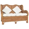 Dvivietė sofa, šviesiai ruda, natūralus ratanas ir linas