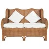 Dvivietė sofa, šviesiai ruda, natūralus ratanas ir linas