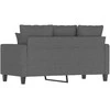 Dvivietė sofa, tamsiai pilkos spalvos, 120cm, audinys