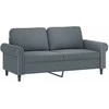 Dvivietė sofa, tamsiai pilkos spalvos, 140cm, aksomas