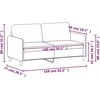 Dvivietė sofa, tamsiai pilkos spalvos, 140cm, aksomas