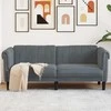 Dvivietė sofa, tamsiai pilkos spalvos, aksomas