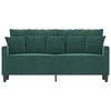 Dvivietė sofa, tamsiai žalios spalvos, 140cm, aksomas