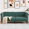Dvivietė sofa, tamsiai žalios spalvos, aksomas