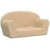 Dvivietė vaikiška sofa, kreminės spalvos, minkštas pliušas