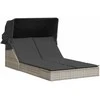 Dvivietis saulės gultas, šviesiai pilkas, poliratanas