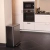 EKO Šiukšliadėžė su pedalu E-Cube, matinės sidabrinės spalvos, 50l