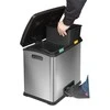 EKO Šiukšliadėžė su pedalu Rejoice, matinės sidabrinės spalvos, 2x12l