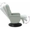 Fotelis Atlošiama masažinė kėdė su pakoja, šviesiai pilka, aksomas