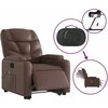 Fotelis Atsistojantis masažinis krėslas, rudas, dirbtinė oda