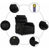 Fotelis Elektrinis atlošiamas masažinis krėslas, juodas, dirbtinė oda
