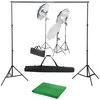 Fotostudijos komplektas su apšvietimo rinkiniu ir fonu