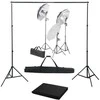 Fotostudijos komplektas su apšvietimo rinkiniu ir fonu