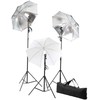 Fotostudijos komplektas su apšvietimo rinkiniu ir fonu