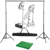 Fotostudijos komplektas su apšvietimo rinkiniu ir fonu