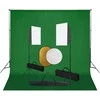 Fotostudijos komplektas su šviesdėžėmis, fonu ir reflektoriumi