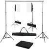 Fotostudijos komplektas su šviesdėžėmis ir fonu