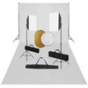 Fotostudijos komplektas su šviesdėžėmis, fonu ir reflektoriumi