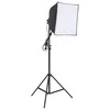 Fotostudijos rinkinys su apšvietimo rinkiniu ir fonu