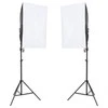 Fotostudijos rinkinys su apšvietimo rinkiniu ir fonu