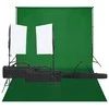 Fotostudijos rinkinys su apšvietimo rinkiniu ir fonu
