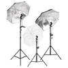 Fotostudijos rinkinys su šviestuvais, fonu ir reflektoriumi