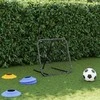 Futbolo kamuolio atšokimo sienelė, juoda, 84x73x60–80cm