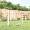 Futbolo vartai, balti, 125x96x60cm, plienas/poliesteris