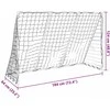Futbolo vartai su kamuoliais, 2-1, balti, 184x64x124cm, metalas