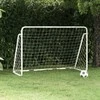 Futbolo vartai su tinklu, balti, 180x90x120cm, plienas