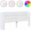 Galvūgalis-spintelė su LED, baltos spalvos, 220x16,5x103,5cm