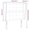 Galvūgalis su auselėmis, baltas, 83x23x118/128cm, dirbtinė oda