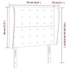 Galvūgalis su auselėmis, baltas, 93x23x118/128cm, dirbtinė oda