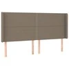 Galvūgalis su auselėmis, taupe, 183x16x118/128cm, audinys