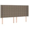 Galvūgalis su auselėmis, taupe, 203x16x118/128cm, audinys