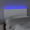Galvūgalis su LED, baltos spalvos, 100x5x78/88cm, dirbtinė oda