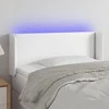 Galvūgalis su LED, baltos spalvos, 103x16x78/88cm, dirbtinė oda