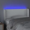 Galvūgalis su LED, baltos spalvos, 103x16x78/88cm, dirbtinė oda