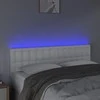 Galvūgalis su LED, baltos spalvos, 144x5x78/88cm, dirbtinė oda