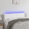 Galvūgalis su LED, baltos spalvos, 147x16x78/88cm, dirbtinė oda