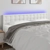 Galvūgalis su LED, baltos spalvos, 160x5x78/88cm, dirbtinė oda