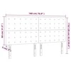 Galvūgalis su LED, baltos spalvos, 180x5x118/128cm dirbtinė oda