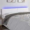 Galvūgalis su LED, baltos spalvos, 180x5x78/88cm, dirbtinė oda