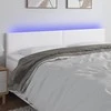 Galvūgalis su LED, baltos spalvos, 200x5x78/88cm, dirbtinė oda
